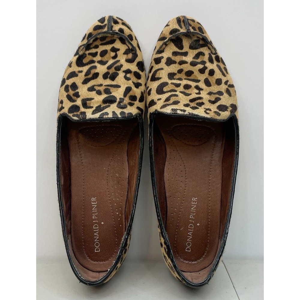 Donald‎ J Pliner Bengi Leopard Print Calf Hair Loafer Flats Womens Size 7.5 M